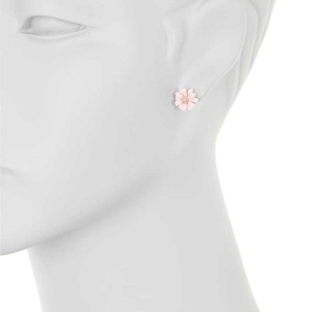 Kate Spade New York Pink Flower  Earrings + Dust Bag Net❤